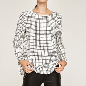 Philosophy Windowpane Chiffon Top